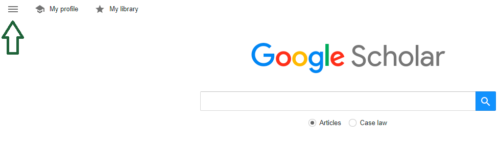 Click on the hamburger menu in the upper left-hand corner