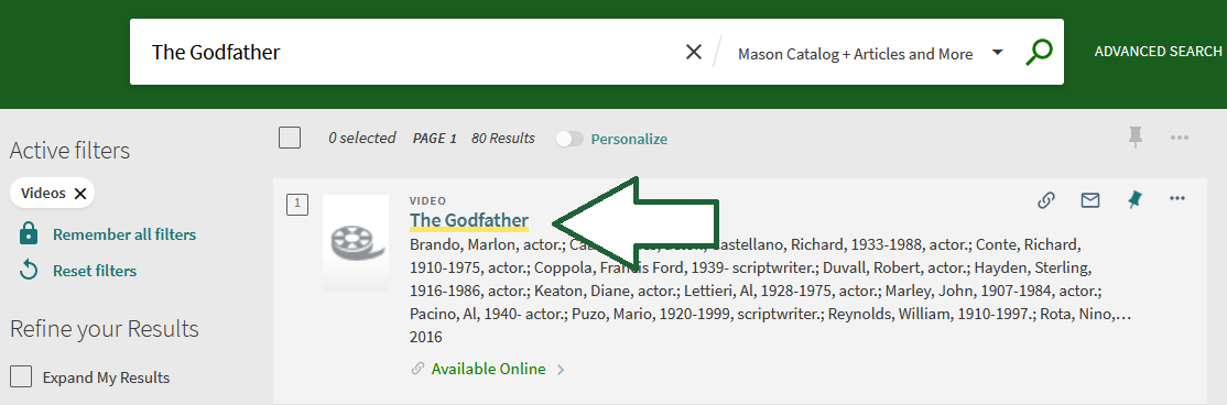 Media Search Results