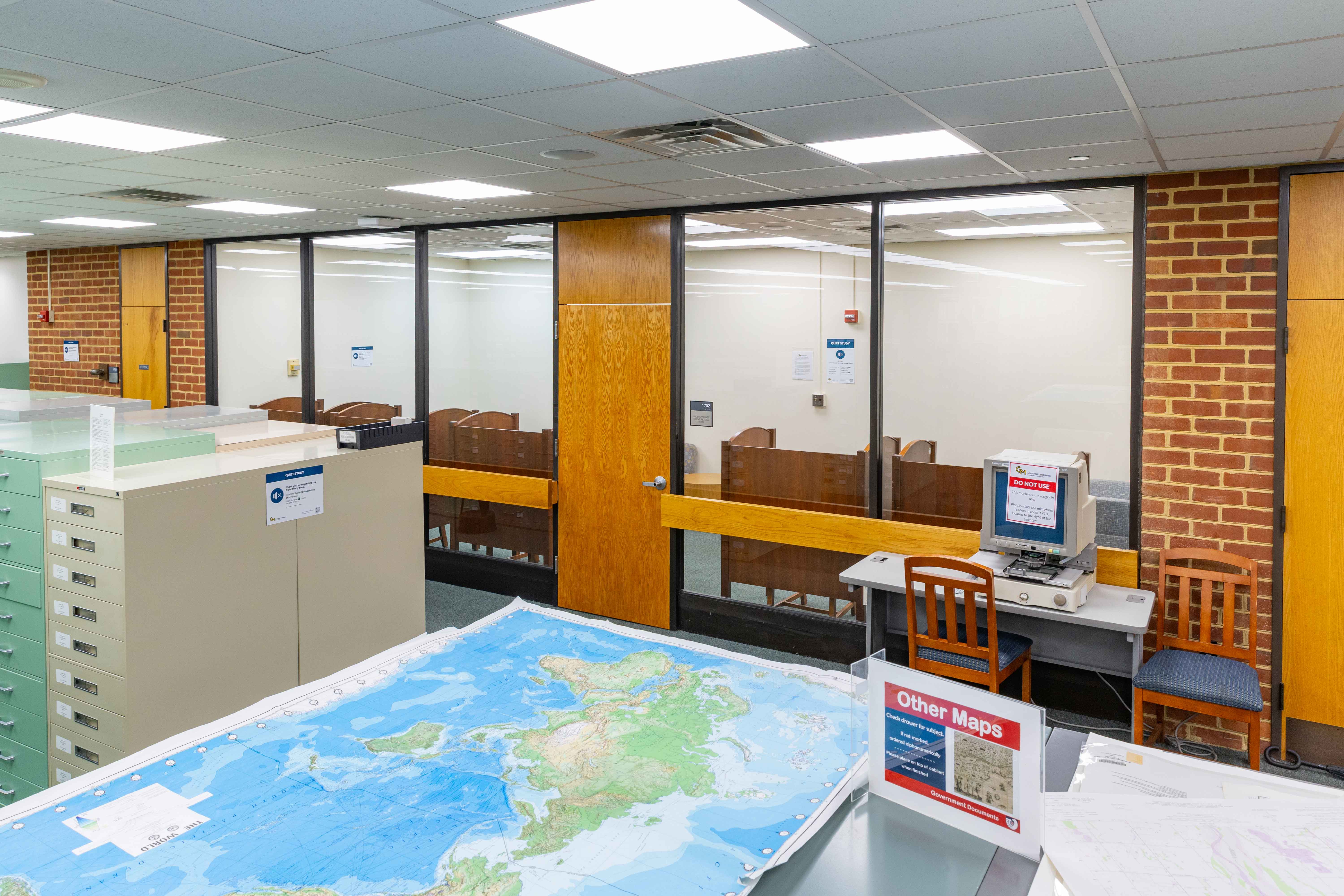 Family-friendly study space in Fenwick Library